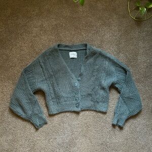 Abercrombie Cozy A&F Collection Green Button-Up Cardigan